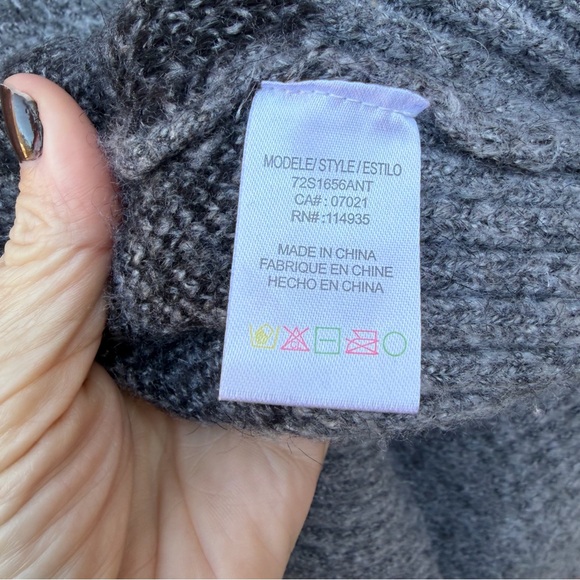 Anthropologie Averie Lucerne Leopard Cardigan Cardi Gray Black Oversized - Picture 6 of 6